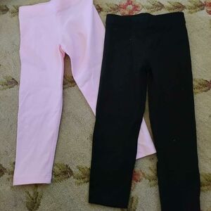 The Childrens Place Kids Pink and Black Leggings Sz 2t